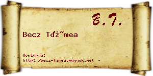Becz Tímea névjegykártya
