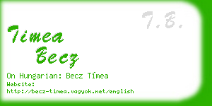 timea becz business card